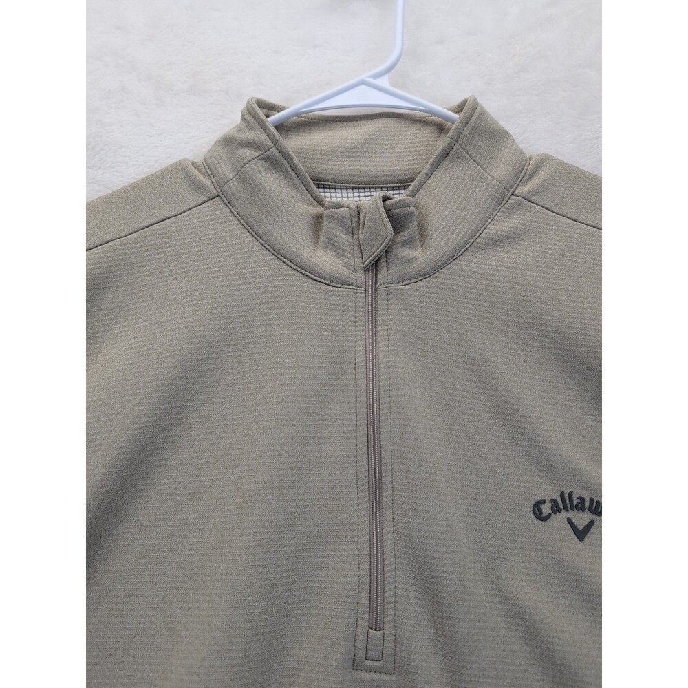 Callaway Mock Neck Long Sleeve Pullover Quarter Zip Men's Size XL Beige - Picture 3 of 13